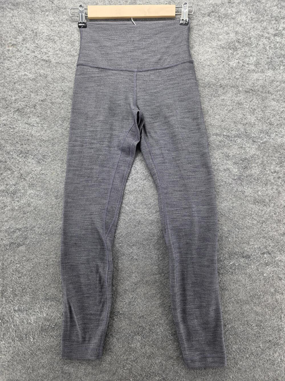 Lululemon Leggings Womens 4 Gray High Rise Full Length Heathered Yoga Pants